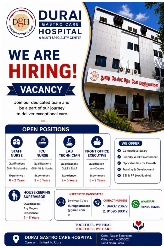 Hospital Staffs Wanted